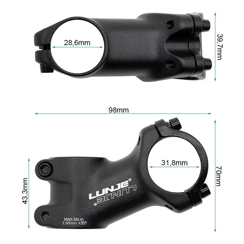Tijă pentru ghidon de 31,8 mm EWPM-004 cu ridicare de 35 de grade - imagine 3