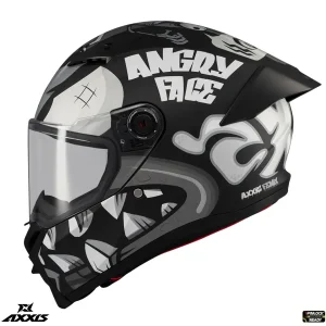 Casca integrala pentru scuter - motocicleta Axxis Fenix Angry Face B2 negru mat – tip viziera: MT-V-31B – DKS429 XS (53/54cm)