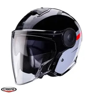 Casca open face pentru scuter - motocicleta (jet) Caberg model Soho SV Zephyr L7 negru/gri/rosu lucios Negru/gri/rosu lucios XXL (63/64cm)
