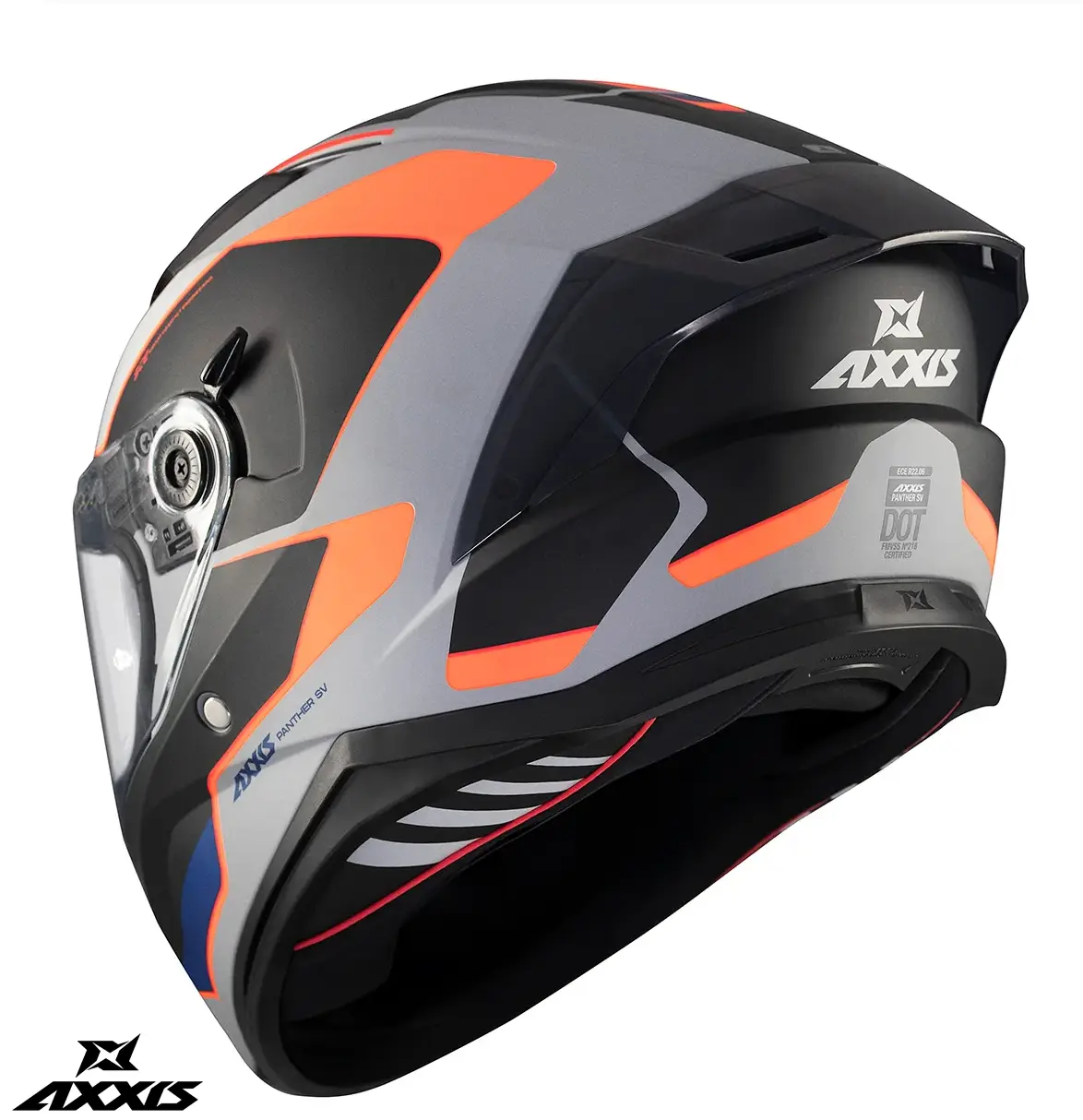 Casca integrala pentru scuter - motocicleta Axxis Panther SV Gale C4 portocaliu mat (ochelari soare integrati) – tip viziera: MT-V-31B – DKS429 XS (53/54cm) - imagine 3