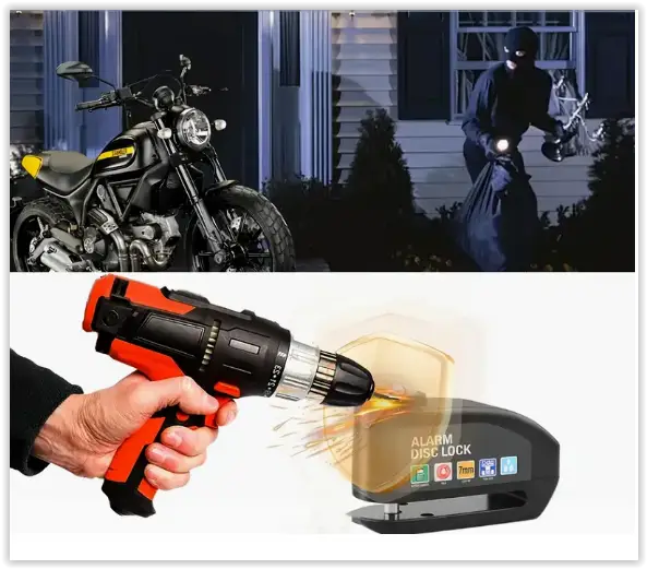 Lacat antifurt cu alarma pentru motocicleta, trotineta, scuter, bicicleta electrica - imagine 5