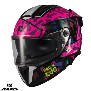 Casca integrala pentru scuter - motocicleta Axxis Hawk Evo SV Sketchbook B8 roz (fuchsia) lucios  (ochelari soare integrati) – tip viziera: MT-V-31 Roz lucios M (57/58cm)