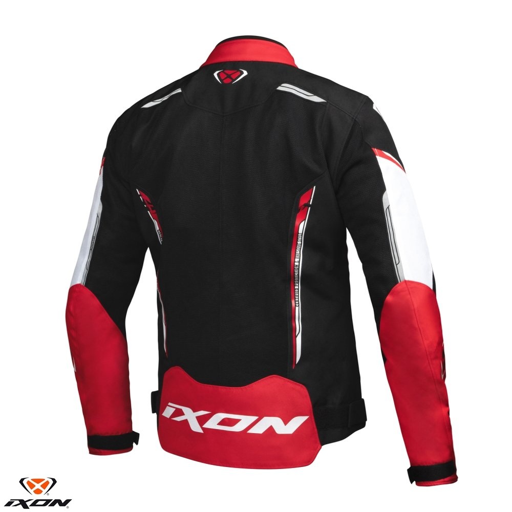 Geaca (jacheta) motociclete barbati Racing/Roadster Ixon vara model Striker AIR WP MS culoare: negru/alb/rosu - imagine 2