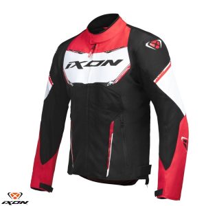 Geaca (jacheta) motociclete barbati Racing/Roadster Ixon vara model Striker AIR WP MS culoare: negru/alb/rosu