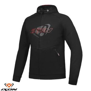 Geaca (hanorac tip hoodie) motociclete barbati Urban Ixon vara model Touchdown culoare: negru/rosu 3XL