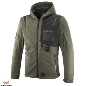 Geaca (jacheta) motociclete barbati Touring/Adventure/Urban Ixon Mid-Season model M-Quarter MS culoare: khaki/negru (geaca laminata; waterproof si pe exterior)