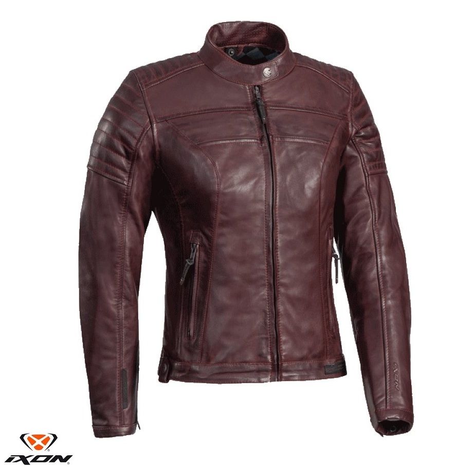 Geaca (jacheta) motociclete femei piele Urban/Heritage Ixon All season model Spark LS culoare: burgundy (visiniu) XS