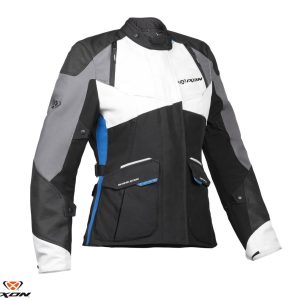 Geaca (jacheta) motociclete femei Touring/Adventure Ixon All season model Balder LS culoare: negru/gri/albastru XL