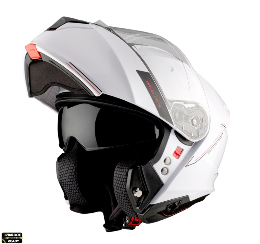 Casca modulabila MT Genesis SV A0 alb lucios Pinlock ready – omologare noua ECE 22.06 – tip viziera: MT-V-25 L (59/60cm)