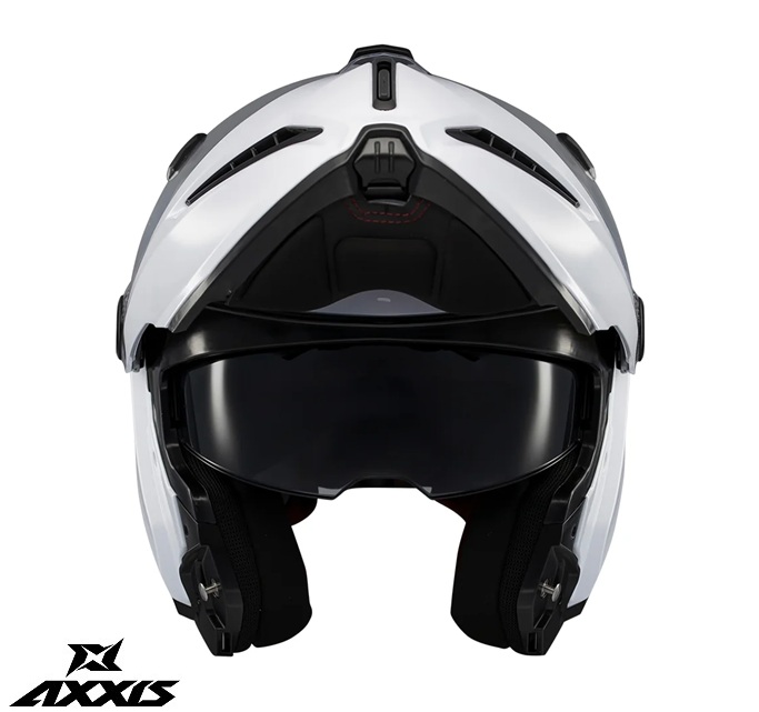Casca modulabila (flip-up) Axxis GhostFighter SV A0 alb lucios (ochelari soare integrati) Pinlock Ready – tip viziera: MT-V-36 XS (53/54cm) - imagine 7