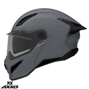 Casca modulabila (flip-up) Axxis GhostFighter SV A12 titanium mat (ochelari soare integrati) Pinlock Ready – tip viziera: MT-V-36 S (55/56cm)