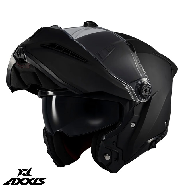 Casca modulabila (flip-up) Axxis GhostFighter SV A1 negru mat (ochelari soare integrati) Pinlock ready – tip viziera: MT-V-36 L (59/60cm)
