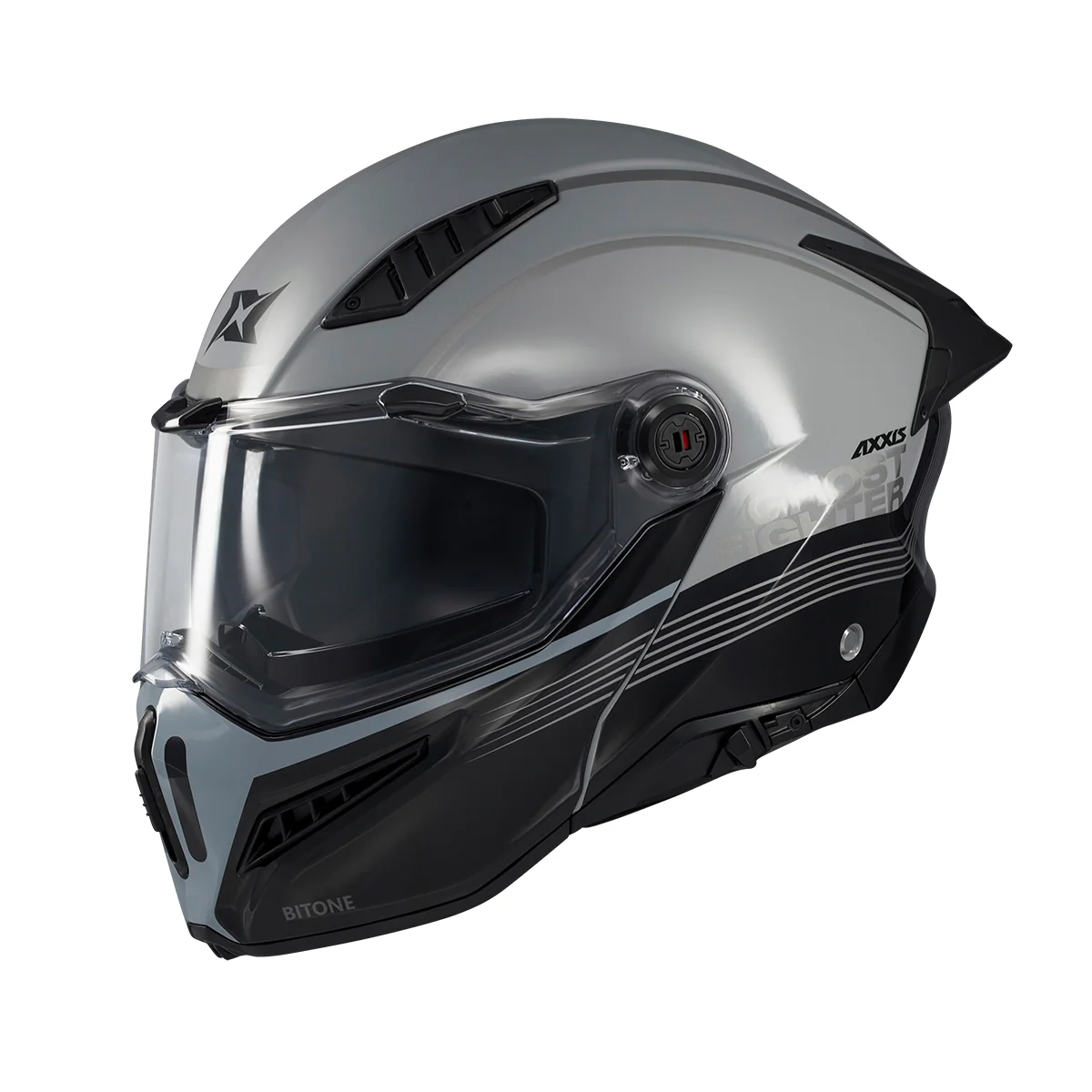 Casca modulabila (flip-up) Axxis GhostFighter SV Bitone C2 negru/gri lucios (ochelari soare integrati) Pinlock Ready – tip viziera: MT-V-36 L (59/60cm) - imagine 2