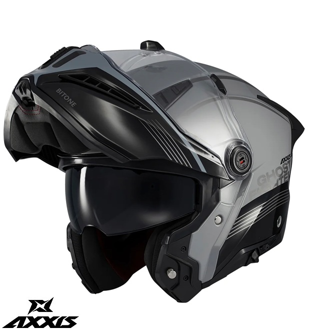 Casca modulabila (flip-up) Axxis GhostFighter SV Bitone C2 negru/gri lucios (ochelari soare integrati) Pinlock Ready – tip viziera: MT-V-36 L (59/60cm) - imagine 4