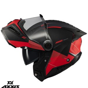 Casca modulabila (flip-up) Axxis GhostFighter SV Maniac B5 negru/rosu mat (ochelari soare integrati) Pinlock Ready – tip viziera: MT-V-36 S (55/56cm)