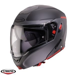 Casca modulabila (flip-up) Caberg model Horus X Ray L6 negru/gri/rosu fluor mat Pinlock ready – lentila Pinlock inclusa M (57/58cm)