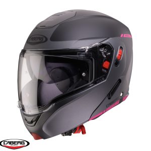 Casca modulabila (flip-up) Caberg model Horus X Ray L9 negru/gri/fuchsia (roz) mat Pinlock ready – lentila Pinlock inclusa M (57/58cm)