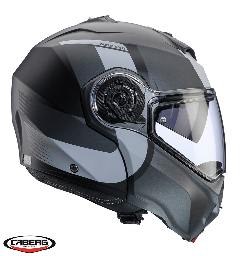 Casca modulabila (flip-up) Caberg model Duke Evo SV Indy P7 SV negru/gun metal (titanium)/gri mat Pinlock ready – lentila Pinlock inclusa S (55/56cm) - imagine 4