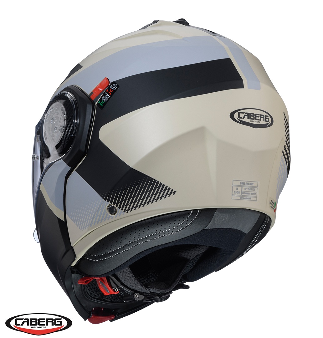 Casca modulabila (flip-up) Caberg model Duke Evo SV Indy P8 sand (nisipiu)/negru/gri mat Pinlock ready – lentila Pinlock inclusa XS (53/54cm) - imagine 5