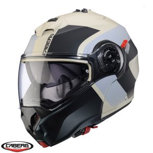 Casca modulabila (flip-up) Caberg model Duke Evo SV Indy P8 sand (nisipiu)/negru/gri mat Pinlock ready – lentila Pinlock inclusa XS (53/54cm)
