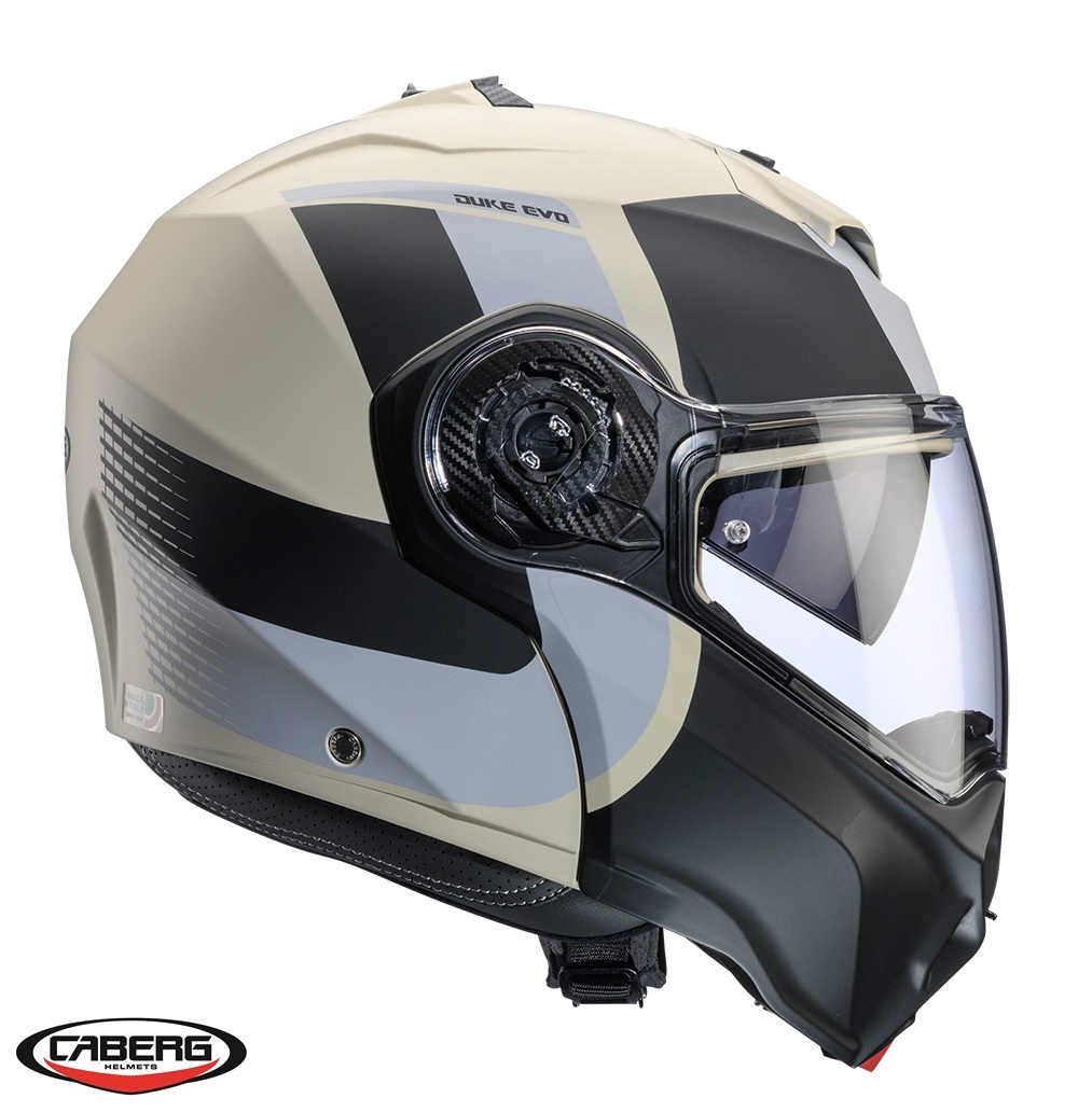 Casca modulabila (flip-up) Caberg model Duke Evo SV Indy P8 sand (nisipiu)/negru/gri mat Pinlock ready – lentila Pinlock inclusa M (57/58cm) - imagine 4