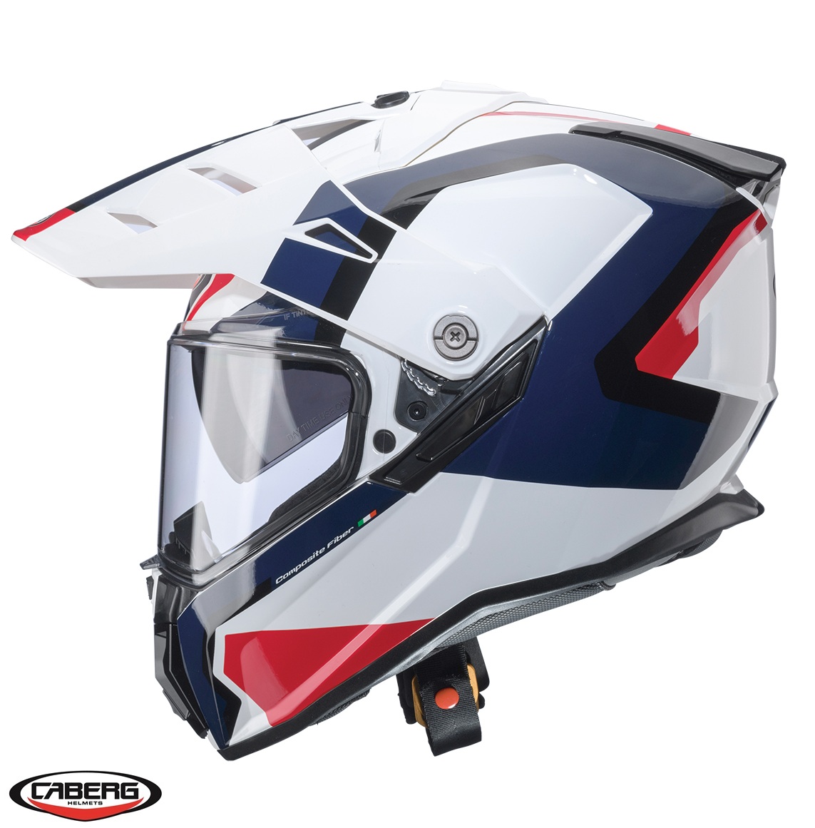 Casca adventure/off road Caberg model Tanami SV Scram H7 alb/rosu/albastru lucios Pinlock ready – lentila Pinlock inclusa S (55/56cm) - imagine 2