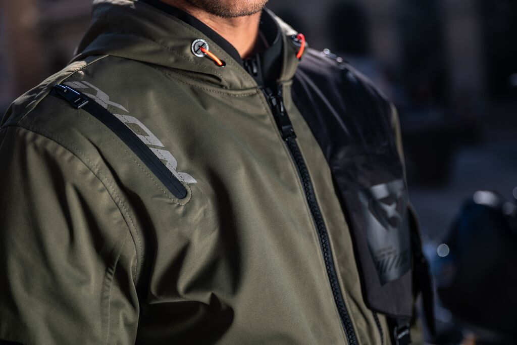 Geaca (jacheta) motociclete barbati Touring/Adventure/Urban Ixon Mid-Season model M-Quarter MS culoare: khaki/negru (geaca laminata; waterproof si pe exterior) 4XL - imagine 4