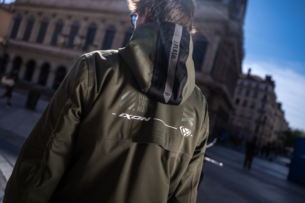 Geaca (jacheta) motociclete barbati Touring/Adventure/Urban Ixon Mid-Season model M-Quarter MS culoare: khaki/negru (geaca laminata; waterproof si pe exterior) 4XL - imagine 5