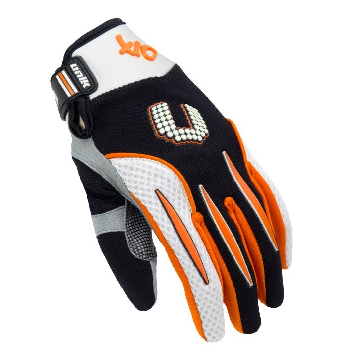 Manusi motociclete cross-enduro unisex Unik Racing model X-10 culoare: portocaliu XXL (11 cm)