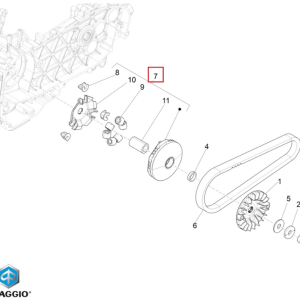 Variator fata original Piaggio Liberty iGet Corporate (17-23) - Vespa Primavera (20-24) - Sprint (21-24) 4T 3V AC 125cc