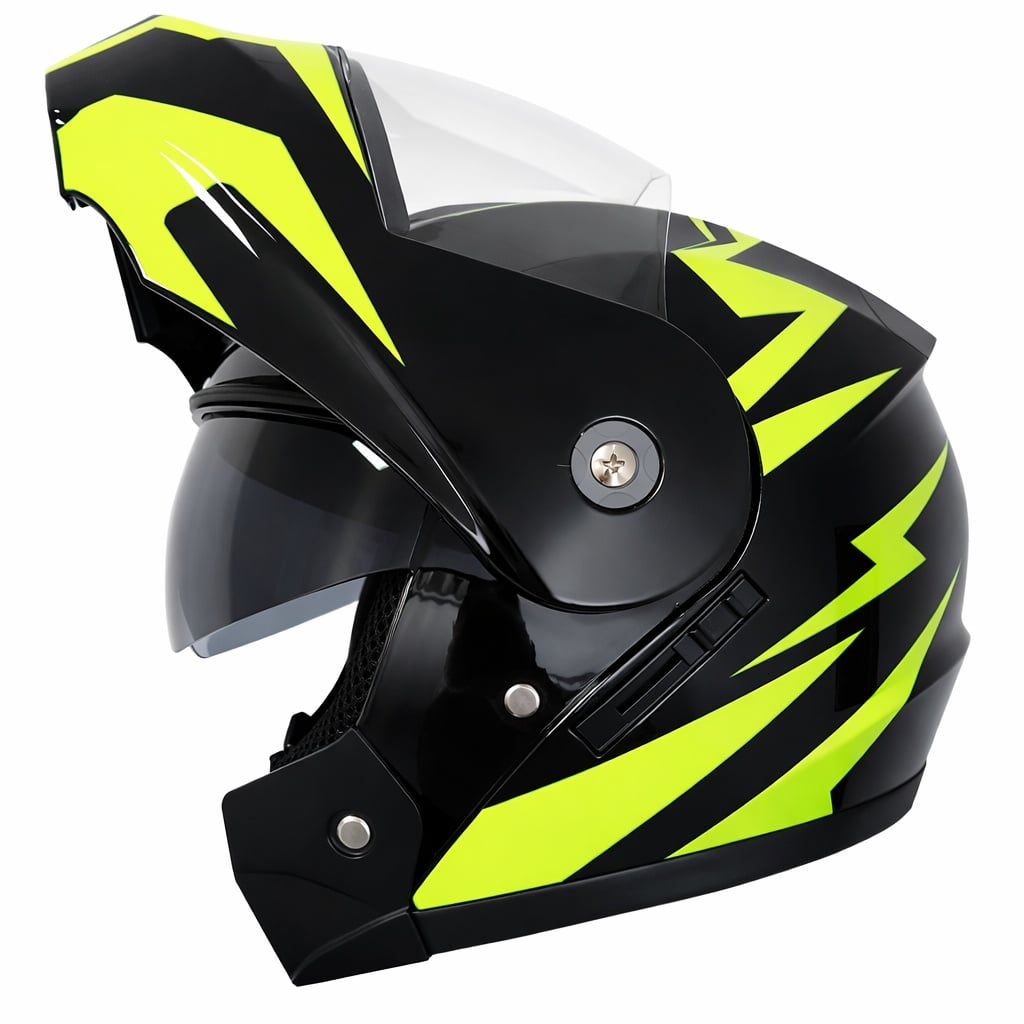 Casca Flip-up TECH L (negru+verde)