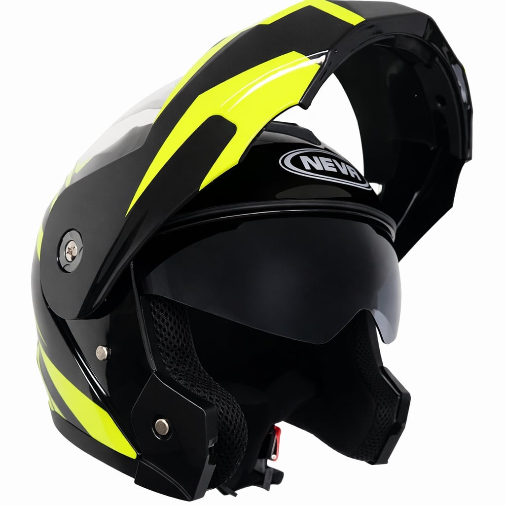 Casca Flip-up TECH L (negru+verde)