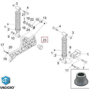 Saiba distantiera grup spate originala Aprilia - Gilera Nexus - Piaggio Beverly - MP3 - X9 - X Evo - Vespa GTS - GTV 125-500cc