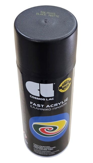Spray Fast Acrylic negru mat Cosmos Lac 400ml