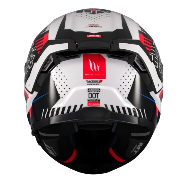 Casca integrala pentru scuter - motocicleta MT Thunder 4 SV Luminence A7 alb/rosu/albastru lucios (ochelari soare integrati) – tip viziera: MT-V-28B XS (53/54cm)