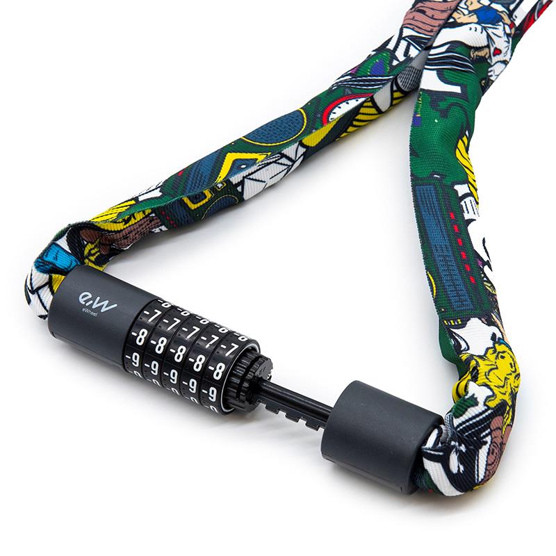 Lanț anti - furt, scuter / bicicletă / trotinetă electrică, 95 cm, EWLK022, multicolor | Motorevolution