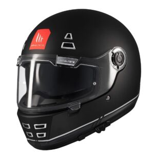 Casca integrala pentru scuter - motocicleta MT Jarama SV B2 negru mat – model Retro – Cafe Racer (ochelari soare integrati) – tip viziera: MT-V-32 XL (61/62cm)