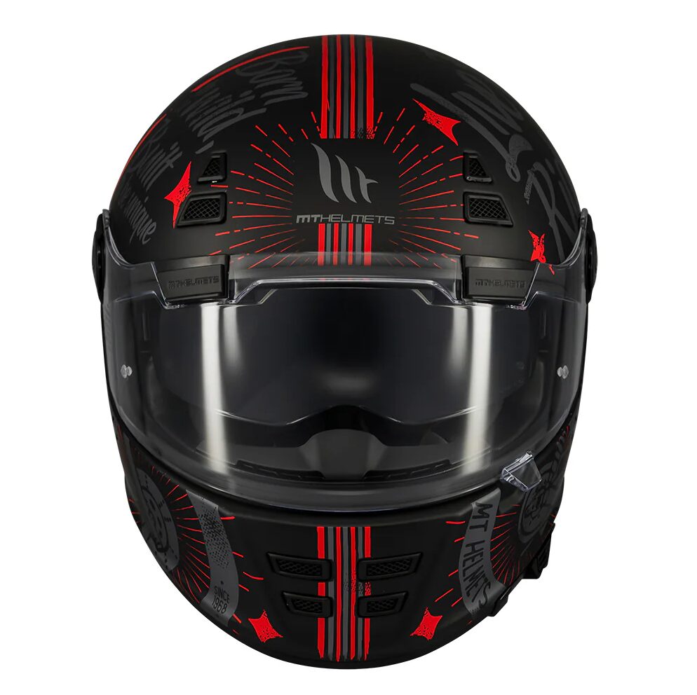 Casca integrala pentru scuter - motocicleta MT Jarama SV Art E5 negru/gri mat – model Retro – Cafe Racer (ochelari soare integrati) – tip viziera: MT-V-32 L (59/60cm)