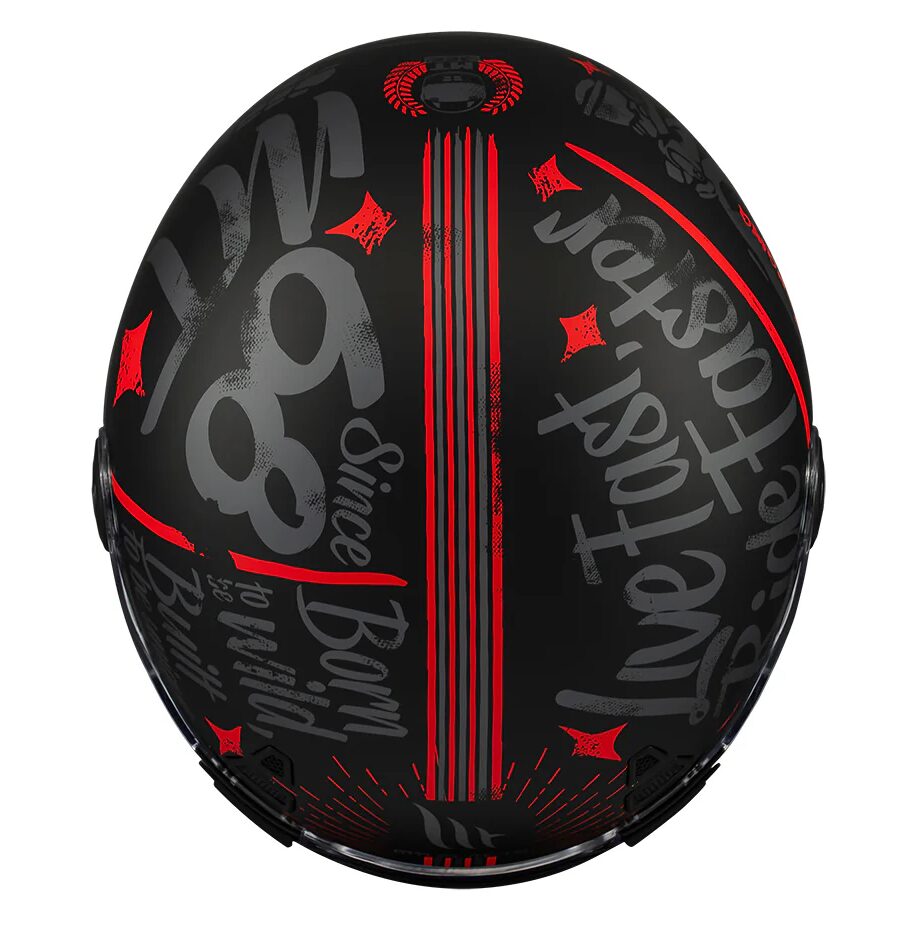 Casca integrala pentru scuter - motocicleta MT Jarama SV Art E5 negru/gri mat – model Retro – Cafe Racer (ochelari soare integrati) – tip viziera: MT-V-32 L (59/60cm)