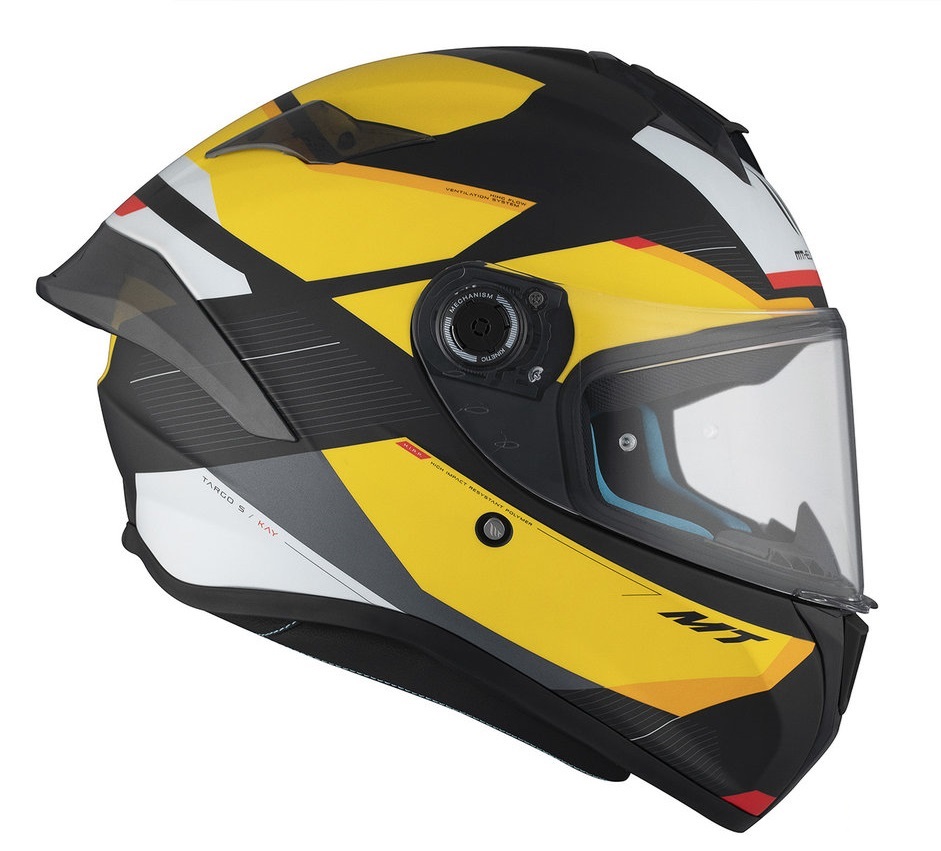 Casca integrala pentru scuter - motocicleta MT Targo S Kay B3 galben mat (ochelari soare integrati) – omologare noua ECE 22.06 – tip viziera: MT-V-18B XL (61/62cm)