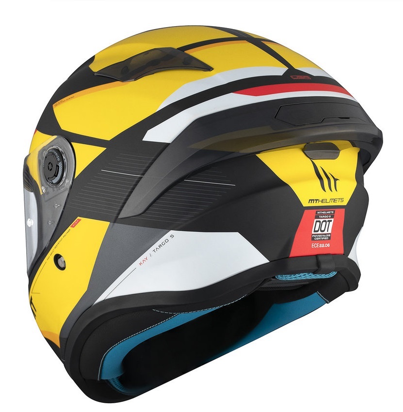 Casca integrala pentru scuter - motocicleta MT Targo S Kay B3 galben mat (ochelari soare integrati) – omologare noua ECE 22.06 – tip viziera: MT-V-18B XL (61/62cm)