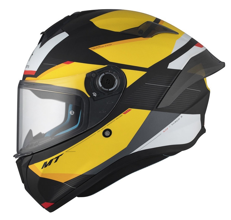Casca integrala pentru scuter - motocicleta MT Targo S Kay B3 galben mat (ochelari soare integrati) – omologare noua ECE 22.06 – tip viziera: MT-V-18B XL (61/62cm)