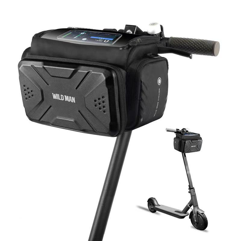 Geantă impermeabilă - trotineta / bicicleta electrică, 4L, cu suport pentru telefon, negru | Motorevolution
