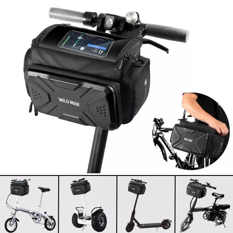 Geantă impermeabilă - trotineta / bicicleta electrică, 4L, cu suport pentru telefon, negru | Motorevolution