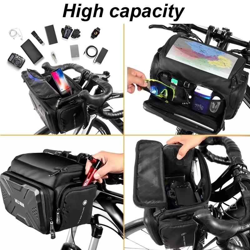 Geantă impermeabilă - trotineta / bicicleta electrică, 4L, cu suport pentru telefon, negru | Motorevolution