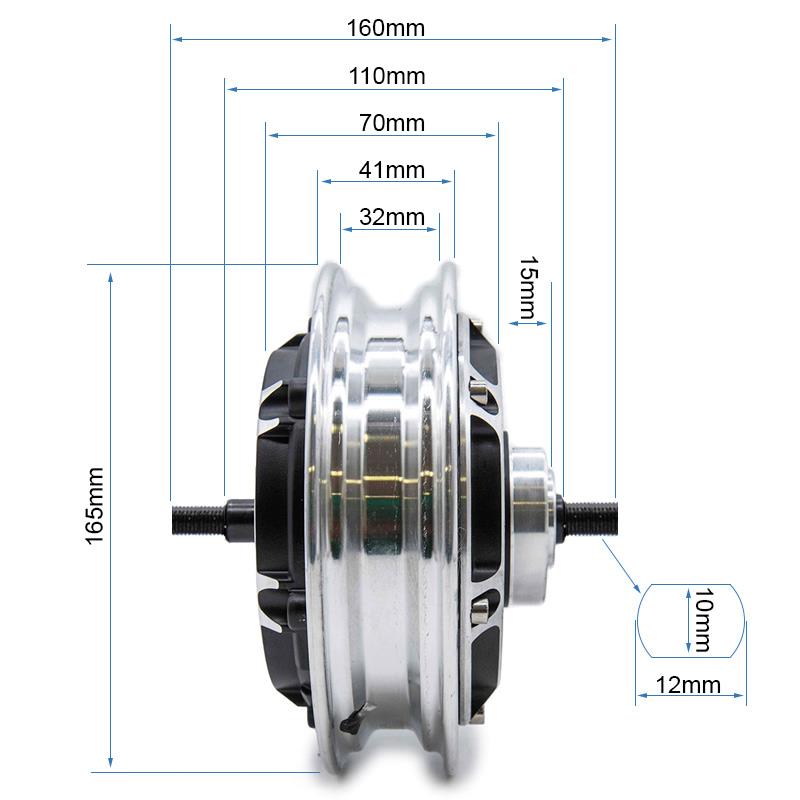 Motor spate fără bucșe de 48V 500W 6/B36