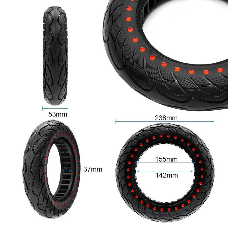 Cauciuc plin, pentru trotineta electrică 10 x 2,125-6.1/B34, negru cu puncte roșii | Motorevolution