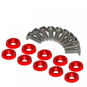 Saiba cu suruburi trotineta electrica M6X16 JDM 10 buc rosu