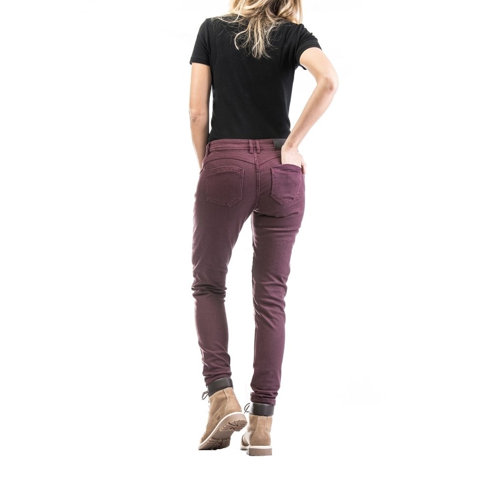 Blugi (jeans) femei pentru scuter - motocicleta Ixon model Vicky culoare: burgundy (visiniu) (Cordura® Denim) S