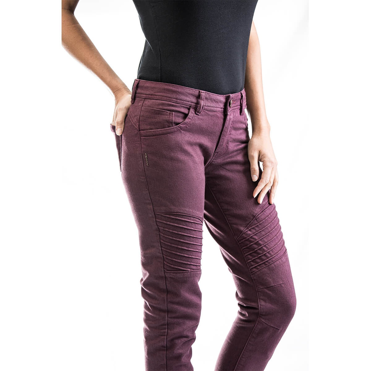 Blugi (jeans) femei pentru scuter - motocicleta Ixon model Vicky culoare: burgundy (visiniu) (Cordura® Denim) S